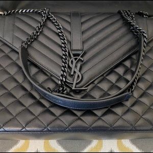 COPY - Authentic Large Black YSL Envelope Monogram Shoulder / Crossbody bag